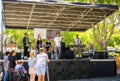 June 16, 2018 San Jose / CA / USA - Local band singing on one of the stages of the Ã¢â¬ÅDancinÃ¢â¬â¢ On The AvenueÃ¢â¬Â Live Music Block